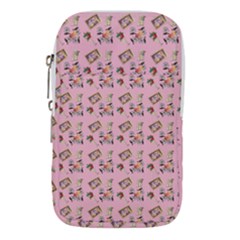 Robin Art Pink Pattern Waist Pouch (small) by snowwhitegirl