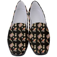 Robin Art Black Pattern Women s Classic Loafer Heels