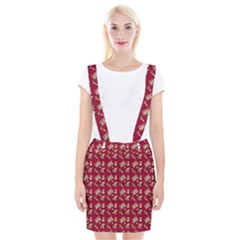 Robin Art Red Pattern Braces Suspender Skirt by snowwhitegirl