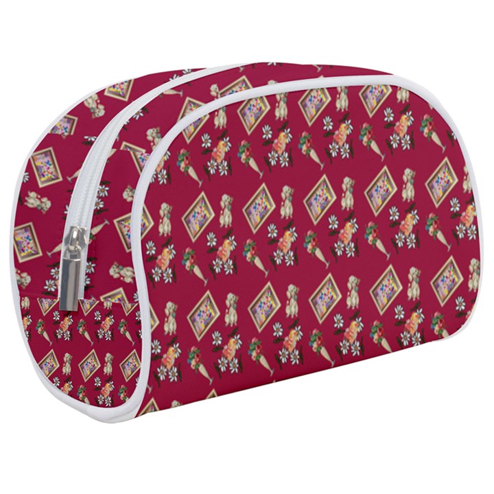 Robin Art Red Pattern Makeup Case (Medium)