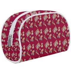 Robin Art Red Pattern Makeup Case (large) by snowwhitegirl