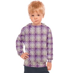Doily Only Pattern Purple Kids  Hooded Pullover