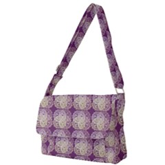 Doily Only Pattern Purple Full Print Messenger Bag (s)