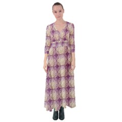 Doily Only Pattern Purple Button Up Maxi Dress by snowwhitegirl