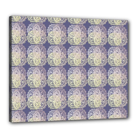 Doily Only Pattern Blue Canvas 24  X 20  (stretched)