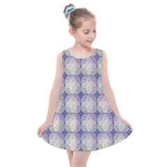 Doily Only Pattern Blue Kids  Summer Dress by snowwhitegirl