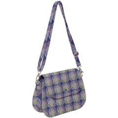 Doily Only Pattern Blue Saddle Handbag by snowwhitegirl