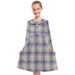 Doily Only Pattern Blue Kids  Midi Sailor Dress