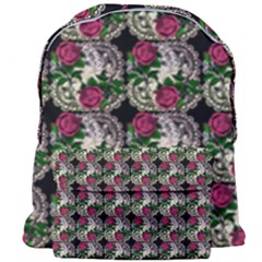 Doily Rose Pattern Black Giant Full Print Backpack