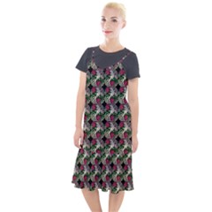 Doily Rose Pattern Black Camis Fishtail Dress