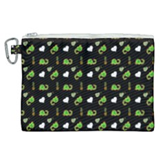 Green Elephant Pattern Canvas Cosmetic Bag (xl) by snowwhitegirl