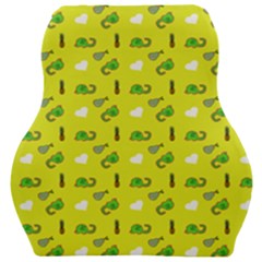 Green Elephant Pattern Yellow Car Seat Velour Cushion 