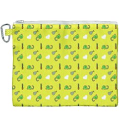 Green Elephant Pattern Yellow Canvas Cosmetic Bag (xxxl) by snowwhitegirl