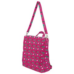 Green Elephant Pattern Hot Pink Crossbody Backpack by snowwhitegirl