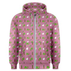 Green Elephant Pattern Mauve Men s Zipper Hoodie by snowwhitegirl