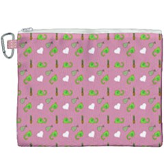 Green Elephant Pattern Mauve Canvas Cosmetic Bag (xxxl) by snowwhitegirl