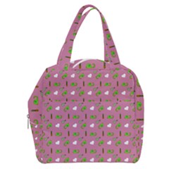 Green Elephant Pattern Mauve Boxy Hand Bag by snowwhitegirl