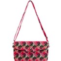 Doily Rose Pattern Watermelon Pink Removable Strap Clutch Bag View1