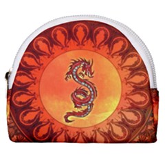 Wonderful Chinese Dragon Horseshoe Style Canvas Pouch by FantasyWorld7