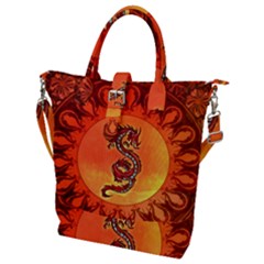 Wonderful Chinese Dragon Buckle Top Tote Bag by FantasyWorld7