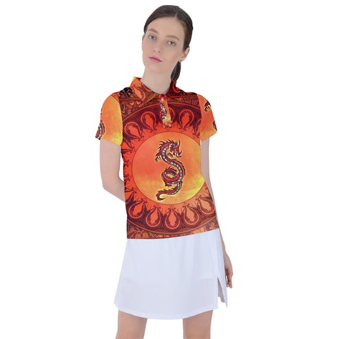 Wonderful Chinese Dragon Women s Polo Tee by FantasyWorld7