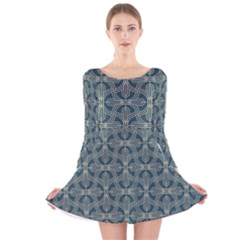 Pattern1 Long Sleeve Velvet Skater Dress by Sobalvarro