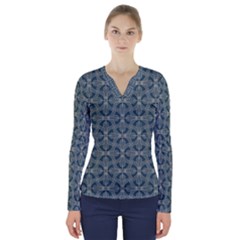 Pattern1 V-neck Long Sleeve Top by Sobalvarro