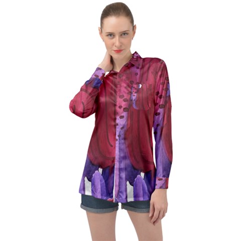 Pattern 17 Long Sleeve Satin Shirt by Sobalvarro