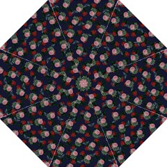 Dark Floral Butterfly Blue Golf Umbrellas