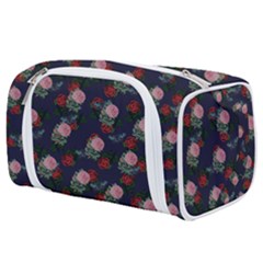 Dark Floral Butterfly Blue Toiletries Pouch