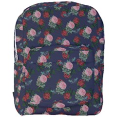 Dark Floral Butterfly Blue Full Print Backpack