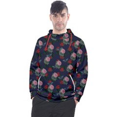 Dark Floral Butterfly Blue Men s Pullover Hoodie