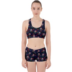 Dark Floral Butterfly Blue Work It Out Gym Set