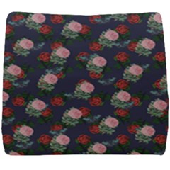 Dark Floral Butterfly Blue Seat Cushion