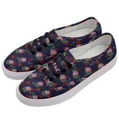 Dark Floral Butterfly Blue Women s Classic Low Top Sneakers