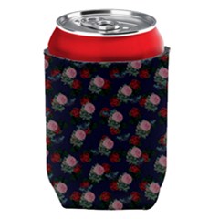 Dark Floral Butterfly Blue Can Holder