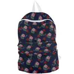 Dark Floral Butterfly Blue Foldable Lightweight Backpack