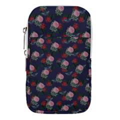 Dark Floral Butterfly Blue Waist Pouch (Large)