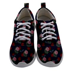 Dark Floral Butterfly Blue Women Athletic Shoes