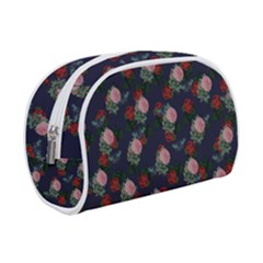 Dark Floral Butterfly Blue Makeup Case (Small)