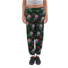 Dark Floral Butterfly Green Women s Jogger Sweatpants by snowwhitegirl