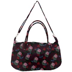 Dark Floral Butterfly Burgundy Removal Strap Handbag by snowwhitegirl