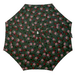 Dark Floral Butterfly Teal Bats Lip Green Straight Umbrellas