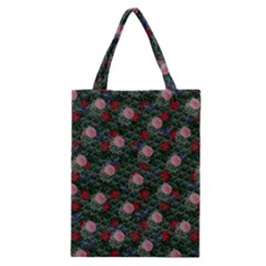 Dark Floral Butterfly Teal Bats Lip Green Classic Tote Bag