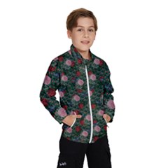 Dark Floral Butterfly Teal Bats Lip Green Kids  Windbreaker