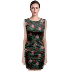 Dark Floral Butterfly Teal Bats Lip Green Classic Sleeveless Midi Dress