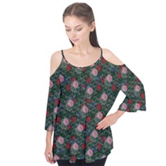 Dark Floral Butterfly Teal Bats Lip Green Flutter Tees