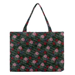 Dark Floral Butterfly Teal Bats Lip Green Medium Tote Bag