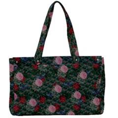 Dark Floral Butterfly Teal Bats Lip Green Canvas Work Bag