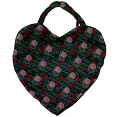 Dark Floral Butterfly Teal Bats Lip Green Giant Heart Shaped Tote